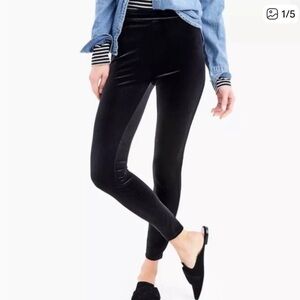 J. Crew Black Velvet Leggings. NWT